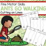 Ants Go Walking Cutting on Lines Fine Motor Practice