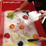 Veggie Scrubbing Water Sensory Table