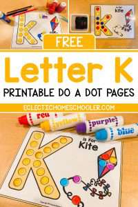 Free Letter K Printable Do a Dot Pages