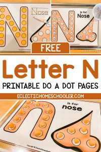 Free Letter N Printable Do a Dot Pages