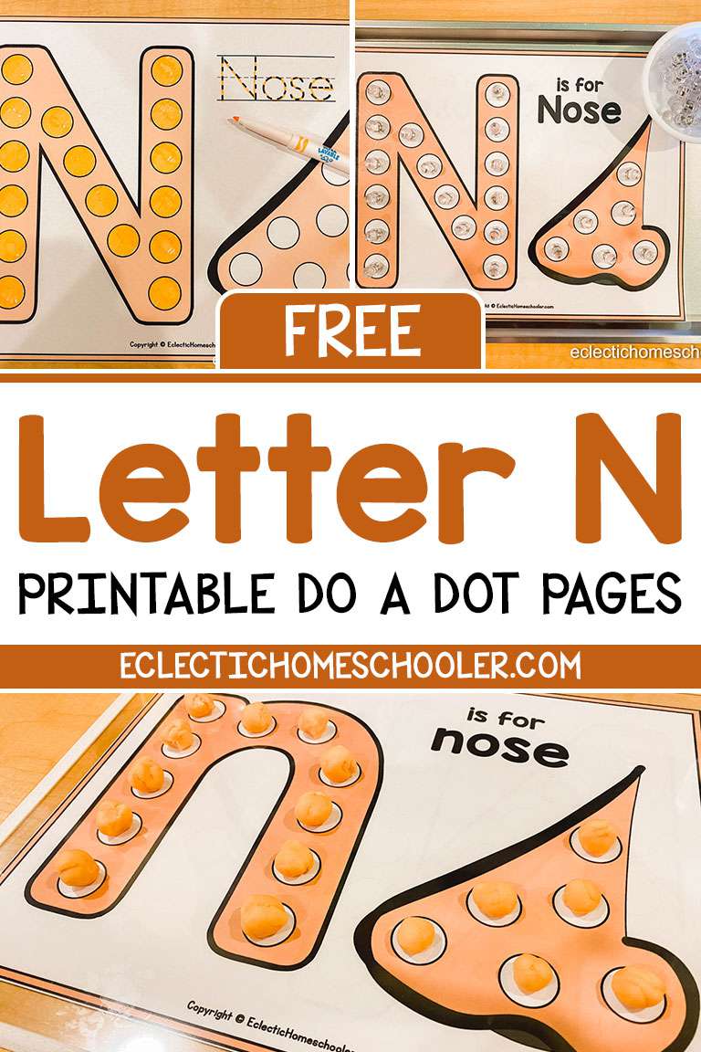 Free Letter N Printable Do a Dot Pages