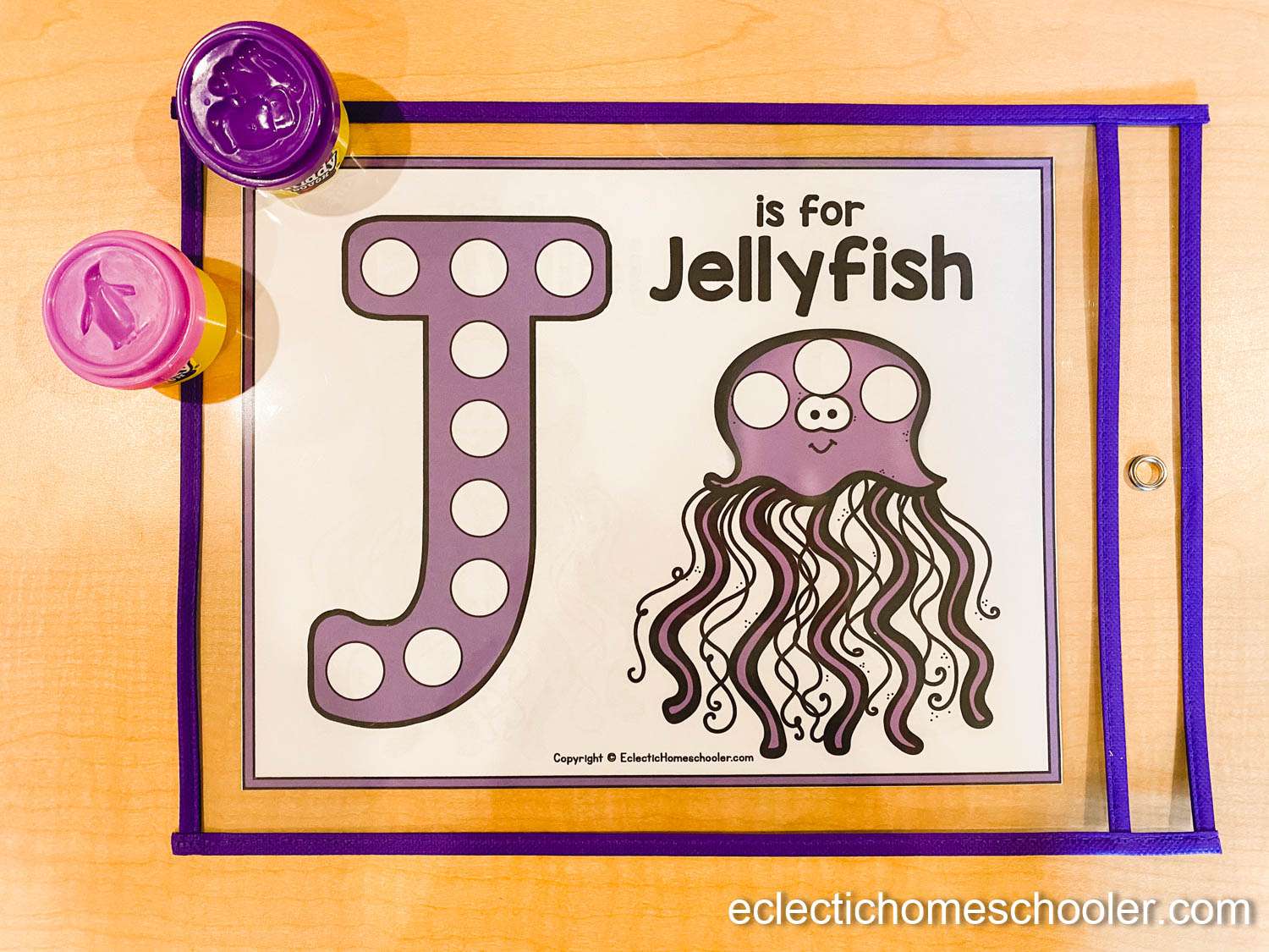 Letter J Do a Dot Printable With Play Dough Balls