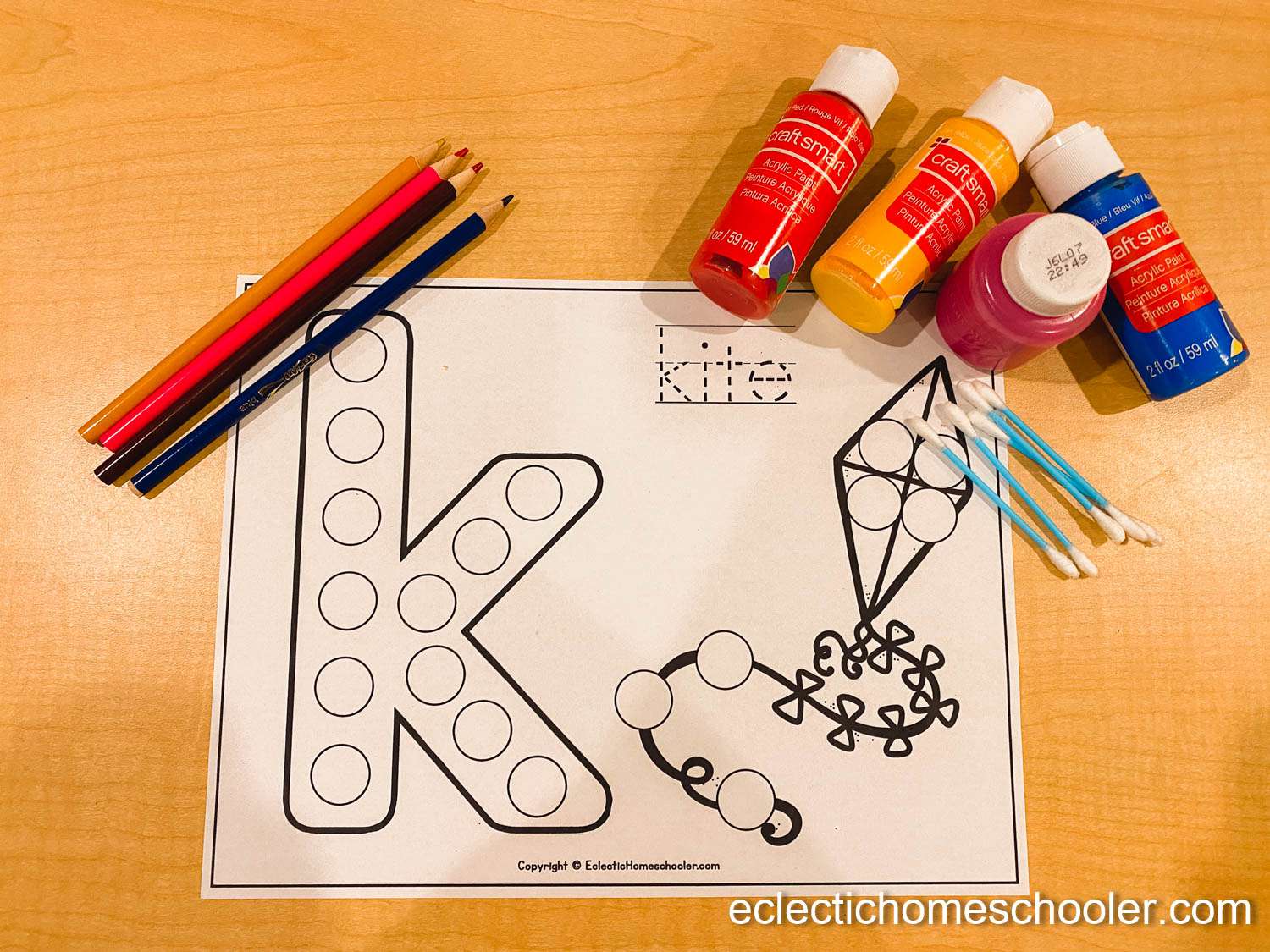 Letter K Free Printable Do a Dot Pages