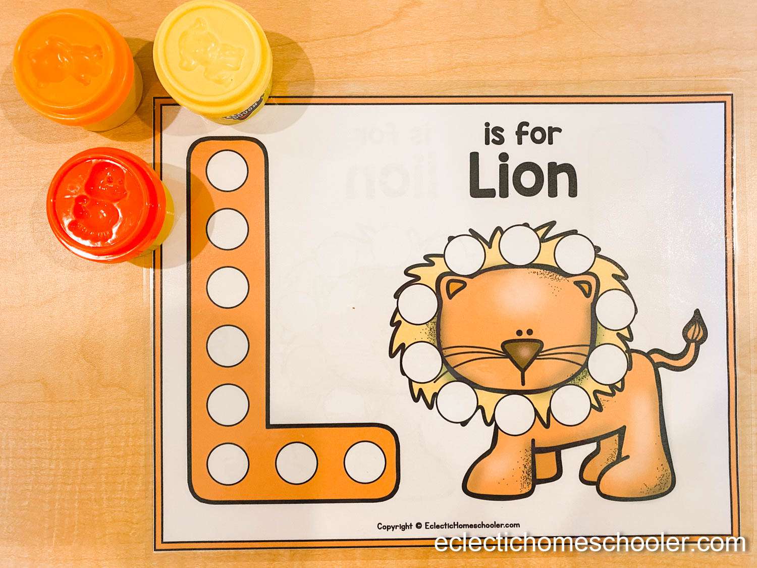 Letter L Printable Pages With Play Dough Balls