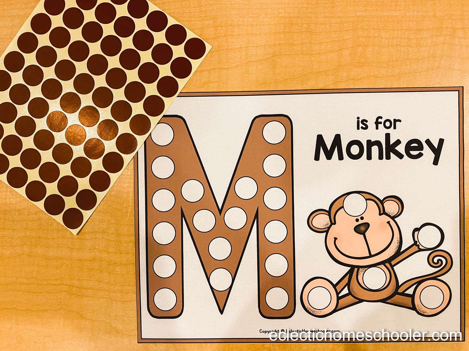 Letter M Do a Dot Printable With Dot Stickers