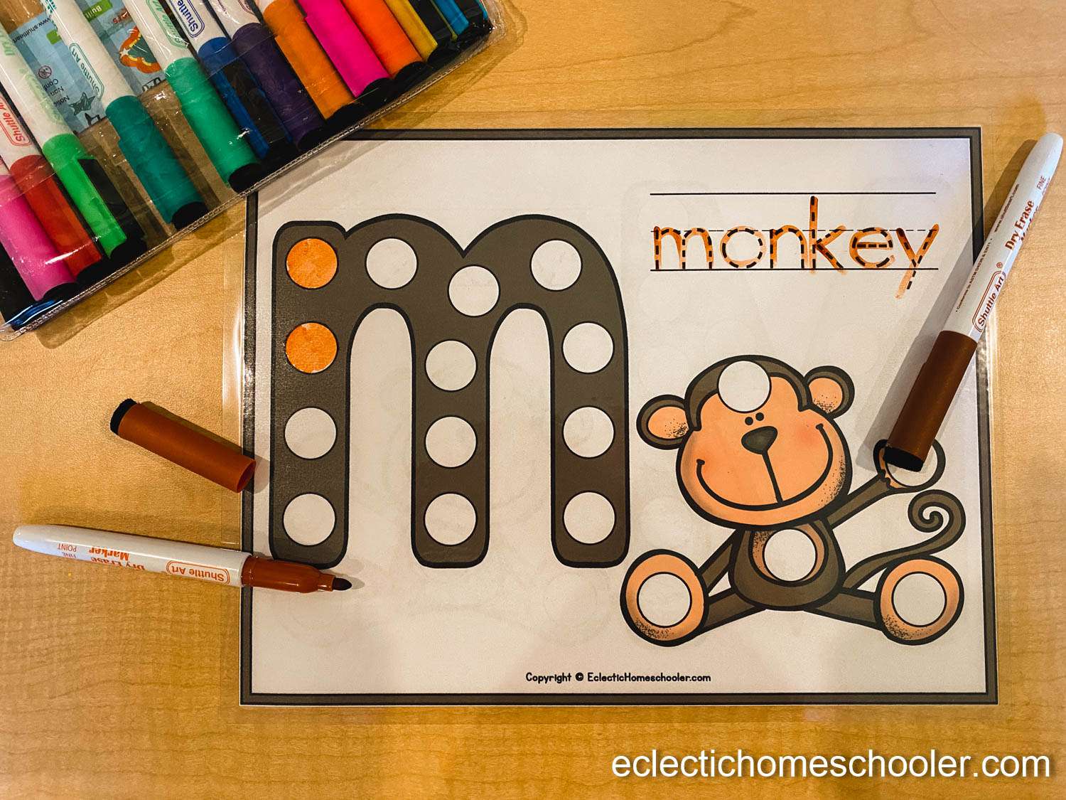 Letter M Do a Dot Printable With Dry Erase Markers