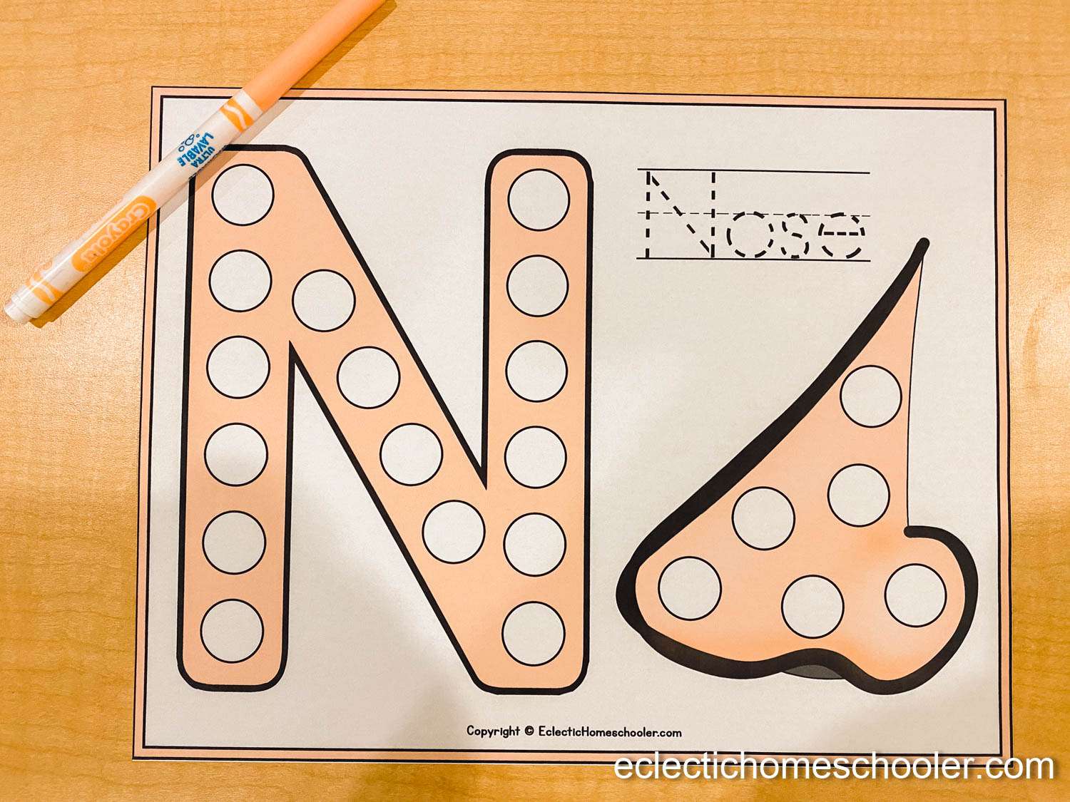 Letter N Do a Dot Printable With Markers