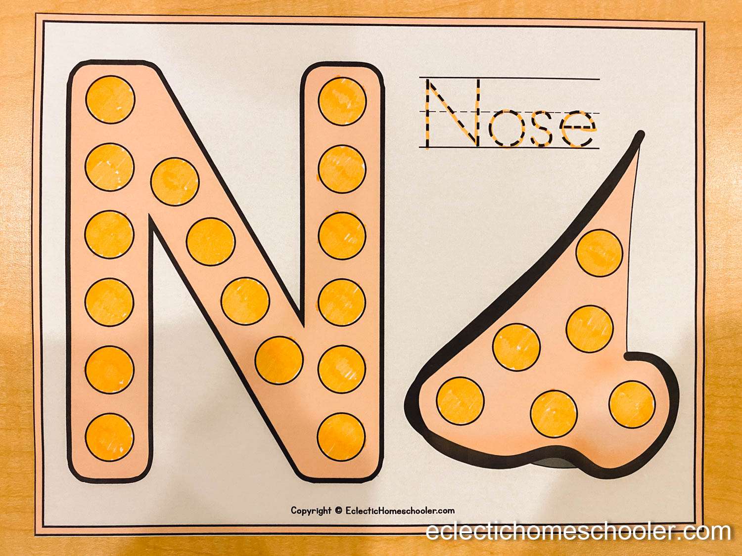 Letter N Printable With Markers