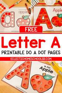 Free Letter A Printable Do a Dot Pages