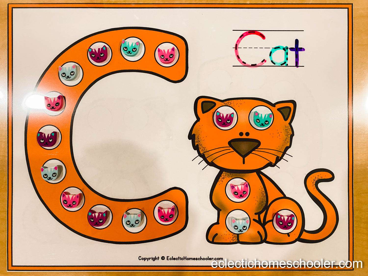 Letter C Free Printable Do a Dot Pages With Cat Shaped Erasers