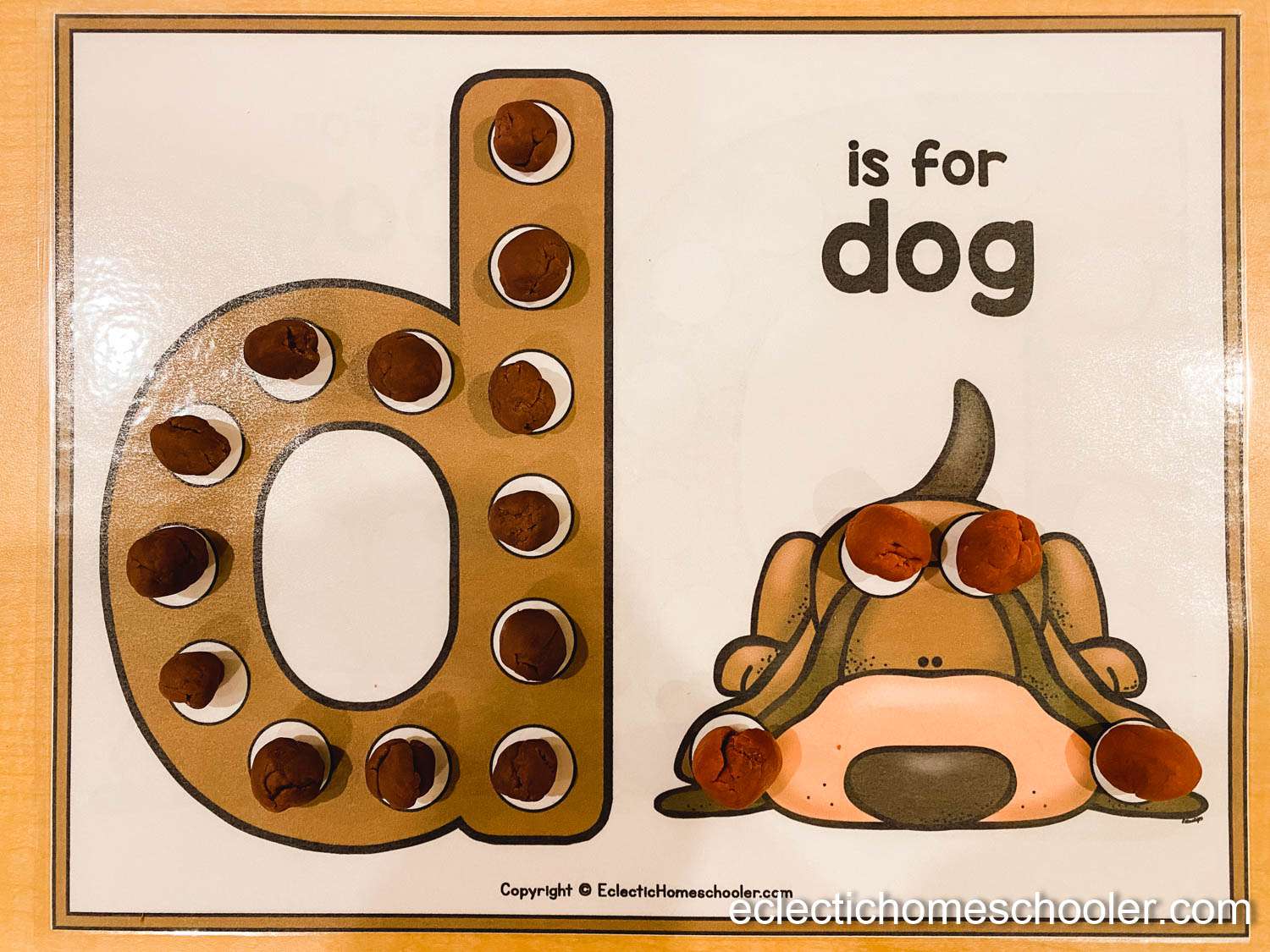 Letter D Free Printable Do a Dot Pages With Play Dough Balls