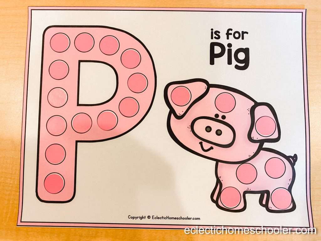 Letter P Do a Dot Printable With Dot Stickers