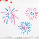 Salt Painted Fireworks With Template
