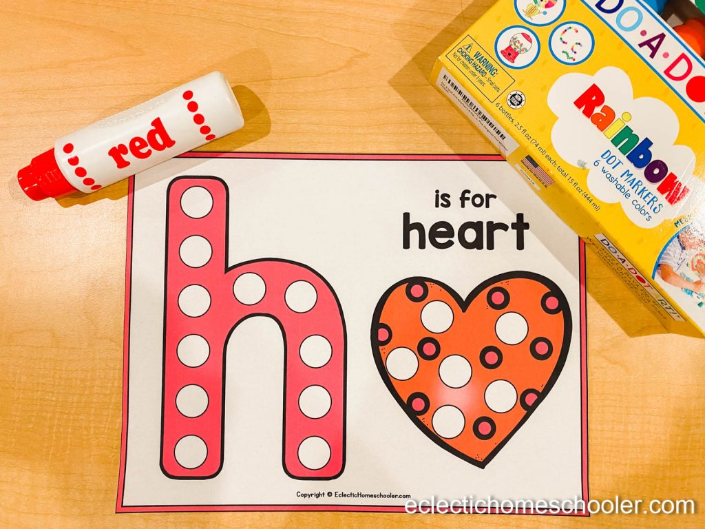 Letter H Do a Dot Printable with Dot Markers