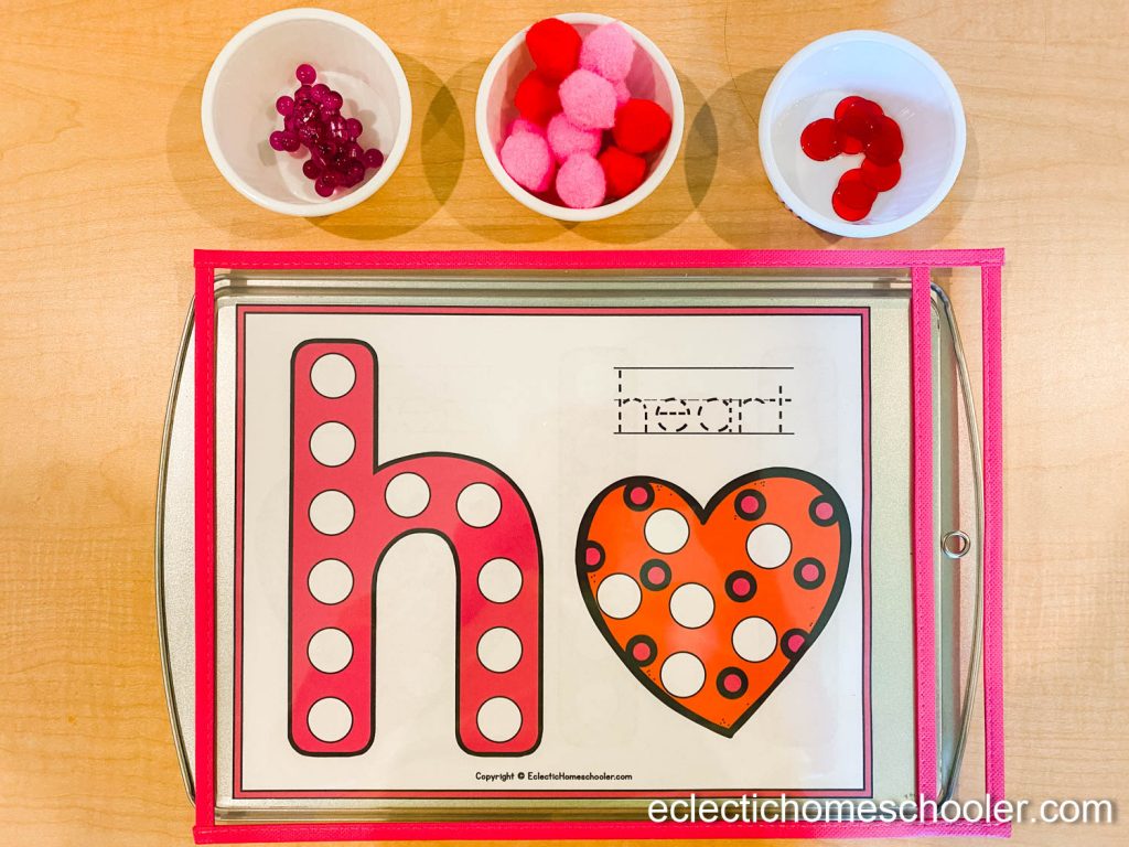 Letter H Do a Dot Page With Multiple Manipulatives